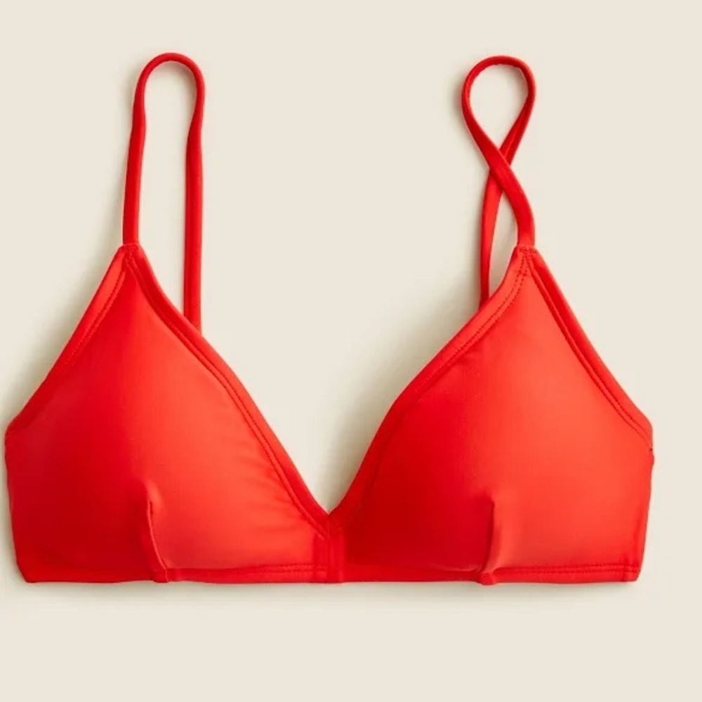J Crew Red French Bikini Top